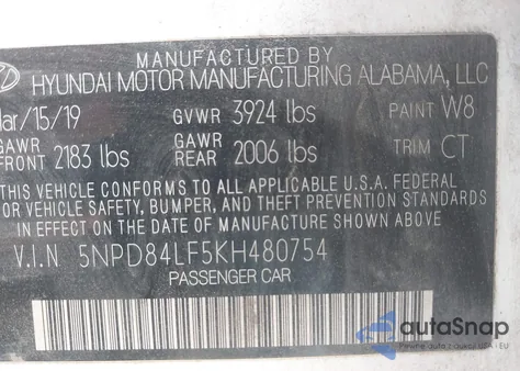 2019 Hyundai Elantra Value Edition из США, поврежденный, VIN 5NPD84LF5KH480754